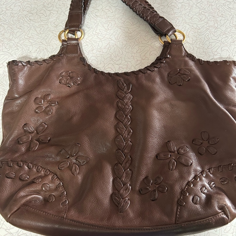 Isabella Fiore Brown Leather Shoulder Bag